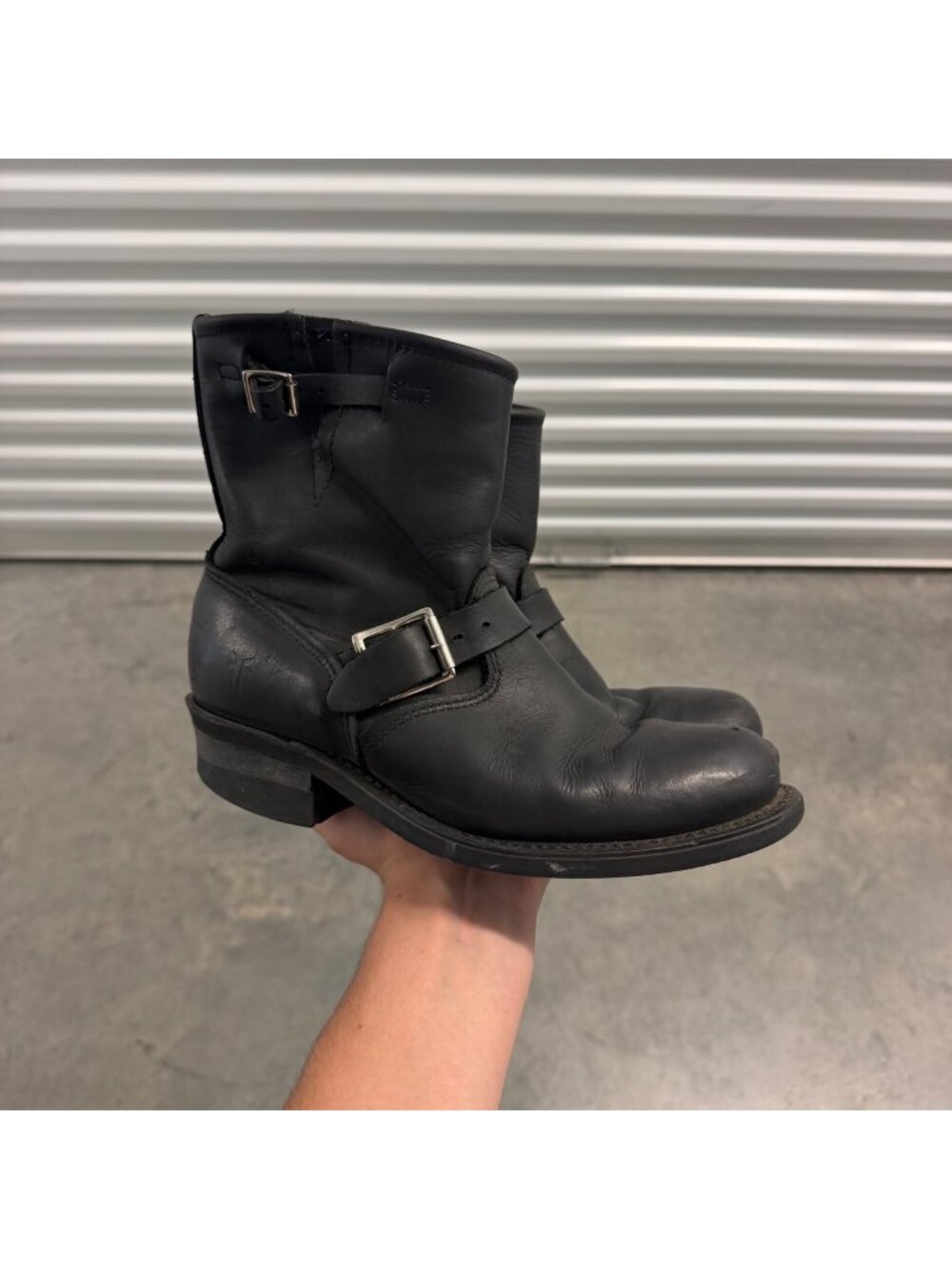 Vintage Frye Black Leather Engineer Boots